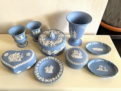 Buy Wedgwood Blue Jasperware Various Trinket Box Vase Cherub Plate Select From List • 6.50£