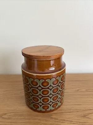 Buy Hornsea Bronte Storage Ceramic Jar 15.5cm Canister Wood Lid 1970s Mid Century • 15£