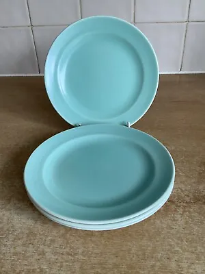 Buy Poole Twintone Pottery - Ice Green & Seagull C57 - 4 X 16.7 Cm Rimmed Plates • 20£