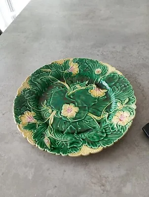 Buy Antique Wedgwood Majolica Floral 9 Inch Plate • 10.50£