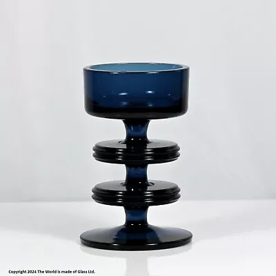 Buy Wedgwood Glass Sheringham Candlestick, Two Disk, Blue • 50£