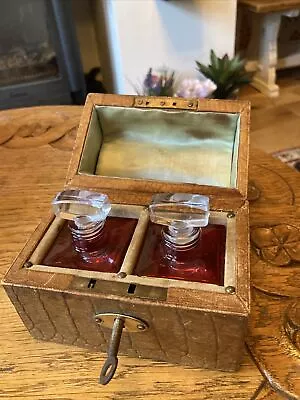 Buy Beautiful Victorian Perfume Scent Box Casket Twin Cased Bottles Cranberry Glass • 55£