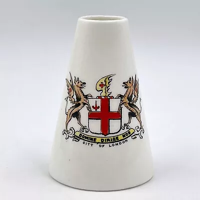 Buy Vintage Foley China - Crested China Conical Vase - City Of London Crest • 8£