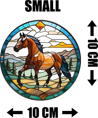 Buy Horse Scenic Stained Glass Effect Static Cling Window Sticker Colourful Gift • 3.49£