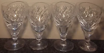 Buy 4 Vintage Webb Corbett Royal Doulton Crystal Cut Glass Wine Glasses Perfect • 9.99£
