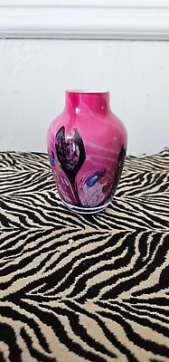 Buy Colin Terris For Caithness Art Glass Cadenza Pink Hearts Bulbous Stumpy Vase • 6.50£