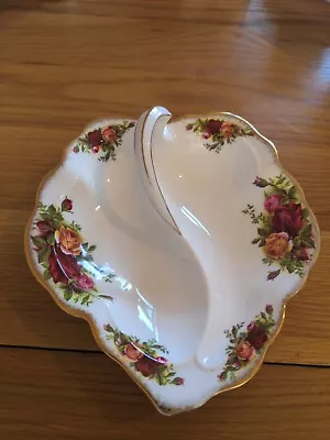 Buy Royal Albert Old Country Roses Leaf Shape With Handle Dish Superb England • 15£