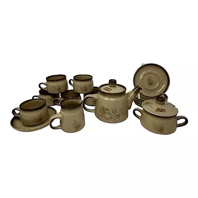 Buy Denby Memories Stoneware 17 Pc Set Teapot Cream Sugar Tea Cup Saucer Mug England • 132.81£