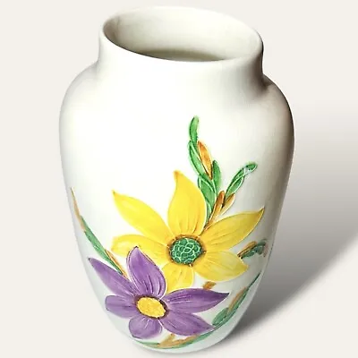 Buy Vintage SYLVAC Vase 4582 Fully Stamped With Original Label Floral Motif 1950’s • 24£