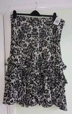 Buy Nwt Size Uk 20 Marks And Spencer Cream Mix Ruffle Skirt Occasion Party Holiday • 5£