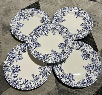 Buy Johnson Brothers Devon Cottage Dinner Plates 10.5  ~Set Of 5~Blue &  White • 47.26£