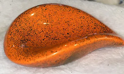 Buy Vintage MCM Pottery Orange Speckled Tear Drop Dish/Trinket/Ashtray, Initial L.B. • 17.05£