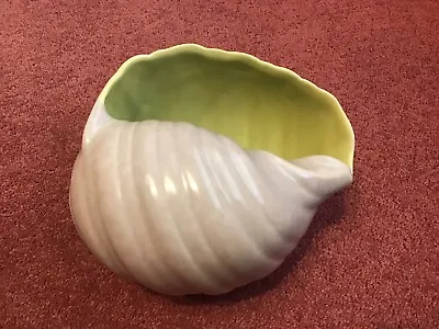 Buy Poole Pottery. Vintage Shell. Grey Outer With Lime Green Inner. • 12£