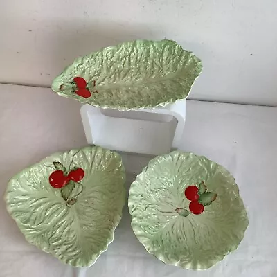 Buy Vintage Carlton Ware Australian Design Green Lettuce Leaf Tomato Plate Dish X 3 • 20£