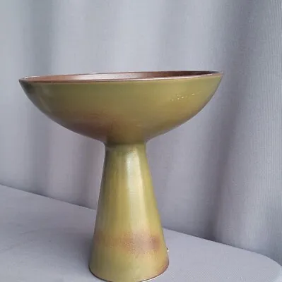 Buy Vintage Blakeney Pottery  Mottled Green Vase  Flower Arranging Fruit Bowl  • 25£