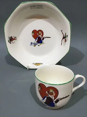 Buy Vintage Crown Ducal Ware Nursery Ware “ Queen Of Hearts “ Bowl & Cup • 29.95£