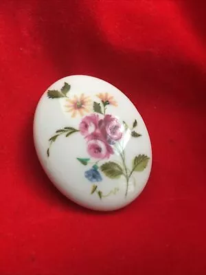 Buy Porcelain Crown Staffordshire Pottery Brooch. Vintage Pottery Flowery Pin. • 5.50£