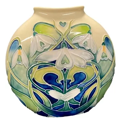 Buy Item- 6591 - Old Tupton Ware 6  Tube Lined Round Vase   Snow Drop   Boxed • 35£