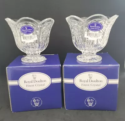 Buy New Royal Doulton X 2 Finest Crystal Flower Bowl Vase Chelsea Heights Collection • 25£