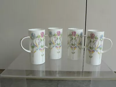 Buy 4 X Art Nouveau Mackintosh Mugs Fine China Elegant Tall • 20£
