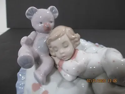 Buy Lladro #6790 Baby Girl Sleeping On Pillow  Counting Sheep   ~ Clean ~ Retired • 91.11£