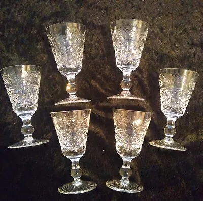 Buy Stuart Crystal Mansfield Set Of Six 6 Sherry Glasses No Chips Stamped  • 35£