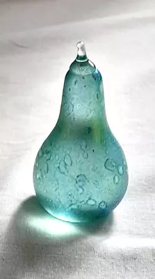 Buy Heron Glass Green Pear With Iridescent Finish - 8 Cm - Gift Box - Hand Made UK • 25£