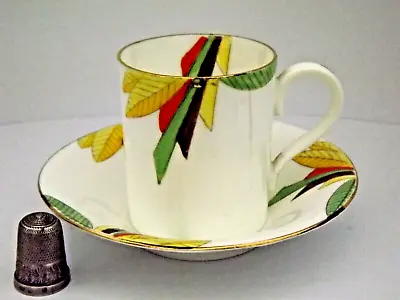 Buy Radfords Fenton Rugby Pattern Art Deco Bone China Demitasse /Coffee Cup & Saucer • 18.99£