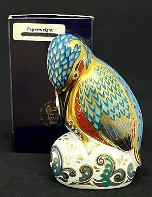 Buy Royal Crown Derby 'Kedleston Kingfisher' Boxed Paperweight 1st Quality Gold Stpr • 189.95£
