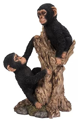 Buy Vivid Arts Realistic Playful Climbing Baby Chimps Resin Ornament, RL-PF11-B • 74.99£