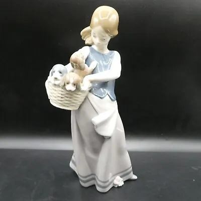 Buy Lladro Figurine 1311 Little Dogs On Hip Girl With Basket Of Puppies Perfect • 68.99£