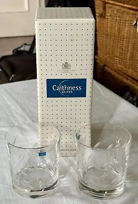 Buy Pair Of Caithness Barley Pattern Whisky Glasses Boxed • 12£