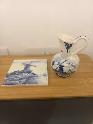 Buy Vintage Dutch Porcelain Jug And Coaster • 12£