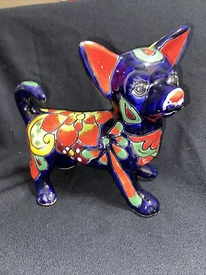 Buy Talavera Chihuahua Dog Sculpture Mexican Pottery Folk Art Home Decor 8.5  • 24.18£