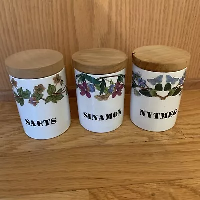 Buy Portmeirion Welsh Cynnyrch Cymru Botanic Gardens Spice Jars Set Of 3 NICE! • 43.39£