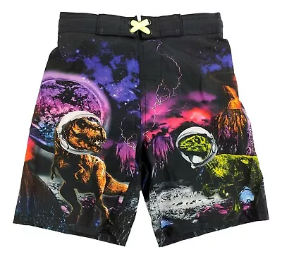 Buy Dinosaur Swim Trunk Boys Small 6-7 Astronaut T-Rex Space Volcano Swimming Shorts • 13.46£