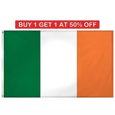 Buy Large Irish Flag Ireland Republic Dublin St Patrick Day Football Rugby Fan 5x3ft • 4.09£