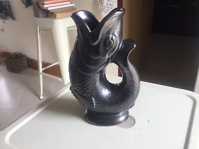 Buy Vintage Dartmouth Pottery Black Fish Glug Gurgle Jug • 10£