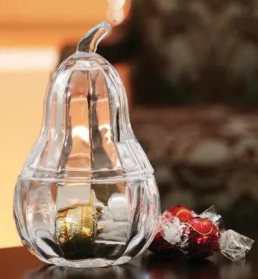 Buy Clear Glass Round Vintage Look Pear Shaped Sugar Pot Sweet Candy Jar Bowl BNIB • 5.95£