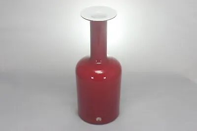 Buy Vintage Red Cased Glass Holmegaard Otto Brauer Gulvvase • 150£