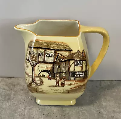 Buy Antique Jug Pitcher Lancaster & Sons Pottery The Jolly Drover Inn 1920s Art Deco • 32£