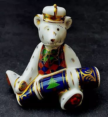 Buy Bone China Royal Crown Derby Christmas Cracker Miniature Teddy Bear Figurine • 35£