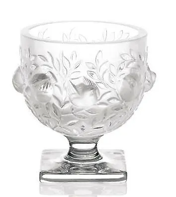 Buy Lalique Stunning Crystal Pedestal Vase Elizabeth Birds Vines Signed -last One • 450£