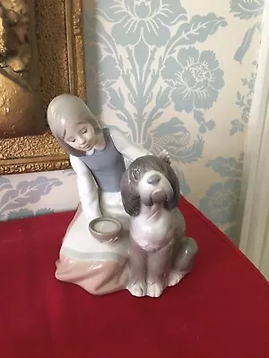 Buy Lladro 1334 Chow Time Figurine Of Lady Trying To Feed An Old English Sheepdog • 22£