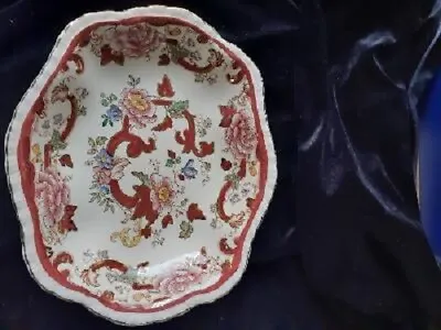 Buy Masons Ironstone Red Mandalay Pattern Oval Gadroon Dish Hand Painted • 49.99£