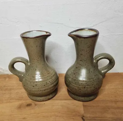 Buy Purbeck Pottery Oil & Vinegar Bottles Portland Green Stoneware Vintage UK Made • 12.99£