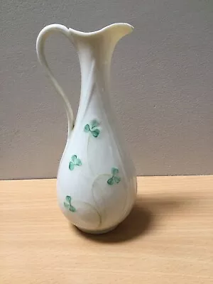 Buy Beleek Shamrock Flower Vase-18cm High-6th Green Mark 1965-80-Preowned • 13£