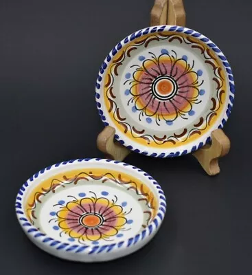 Buy 2 Spanish Pottery De La Cal Puente Hand Painted Olive Oil Dipping Dish M. Lopez  • 19.11£