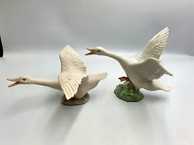 Buy Vintage LLadro Geese / Swans Porcelain Figurines, One Matt & One Gloss • 32£