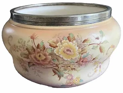 Buy Carlton Ware Blush Ivory Peony Antique Fruit Bowl Silver Plated Mount 8” Wide • 17.95£